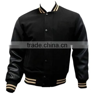 Varsity Jacket, Wool Body Leather Sleeves With and Without Hood thumbnail-1