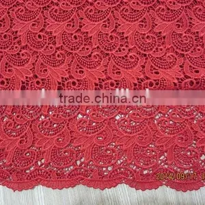 2015 Latest Red African Lace Fabric for Wedding Dress thumbnail-5