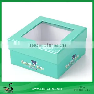 Sinicline Custom Made Lid Box With Window Gift Box for Children thumbnail-1
