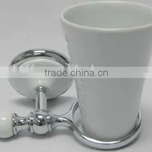 High End Wall Mounted White Porcelain Tumbler Cup New Design White Ceramic Decorative Tumbler Holder thumbnail-1