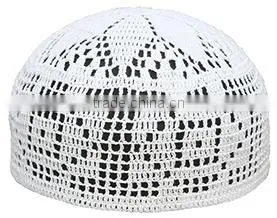 Custom New Design Wholesale Handmade White Muslim Hats thumbnail-1