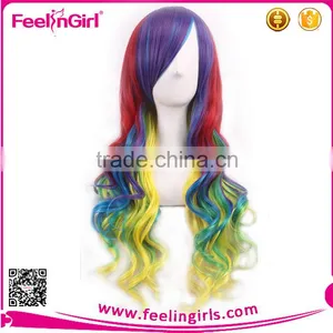 Oblique Bangs Very Long Straight Hair Cute Cosplay Wig thumbnail-4