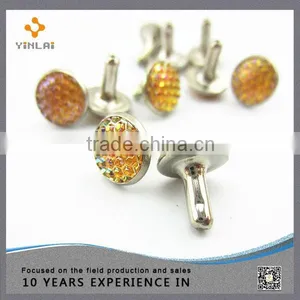 High Quality 10mm Yellow Crystal Rivet For Garment thumbnail-3