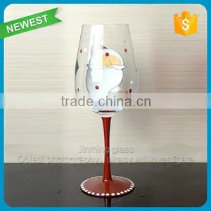 Handpainted Drinking Glass Goblet Cup Red Wine Drinking Glass Cup Long Stem Goblet Glass thumbnail-3
