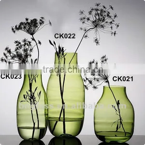 Light Green Glass Vase for House Decoration thumbnail-1