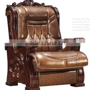 Leather Folding Armrest Luxury Wooden Executive Office Chair GZH-SJ2003H thumbnail-1