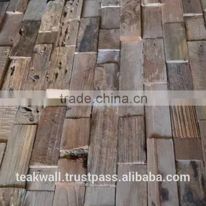 Recycled Teak Wood Wall Mozaics thumbnail-1