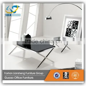 Modern Design Stainless Steel Base and Tempered Glass Top Coffee Table GDJ005-1 thumbnail-1