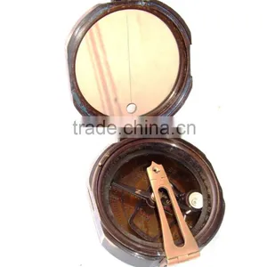 Nautical Antique Brass Compass -Pocket Compass With Leather Case 13488 thumbnail-6