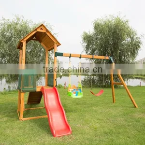 Wooden House Swing Sets TYS-S03 thumbnail-1