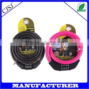 2014 Hot Sale Cheap Colorful Good Quality Bicycle Cable Lock thumbnail-1
