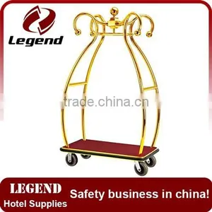 High Quality Portable Titanium Gold Plated Baggage Trolley thumbnail-5