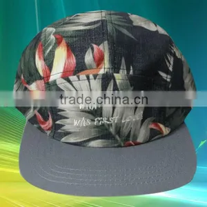 2016 New Custom Flat Brim 5 Panel Cap Floral Patern thumbnail-1