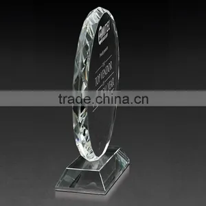 Oem Logo Design Size Optical Glass Round Cutting Edge Award Figurine Wholesale K9 Engraving Crystal Sunflower Award thumbnail-1
