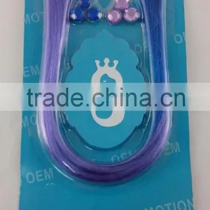 Promotional Gift Purple Wig With Velcro Hair Accessory Strands Set for Girls thumbnail-1