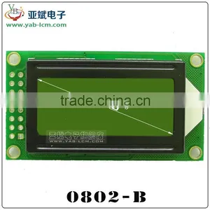 8*2 Character Lcd Module for Instrument and Meter Yellow Green Led and Black Words 8x2 Lcd Display thumbnail-1
