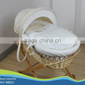 Hand Made Cradle Baby Moses Basket / Moses Basket Set /maize Basket/ Bassinet,/ Corn Basket /with Rocking Stand BB021 thumbnail-1