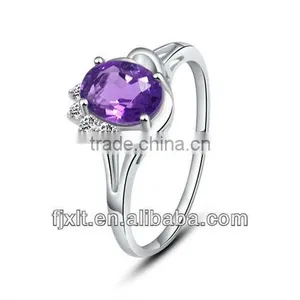 Elegant Custom Design 925 Sterling Silver Natural Amethyst Ring thumbnail-1