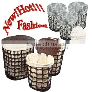 3pcs Round Rattan Laundary Basket With Lid (LZ-20/21) thumbnail-1