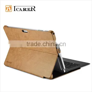 ICARER Genuine Leather Case for Microsoft Surface Pro 4 Flip Cover With Stand Function Luxury Series thumbnail-2
