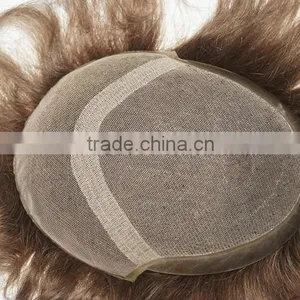 2016 Hot Sale New Raw Unprocessed Men Hair Toupee thumbnail-1