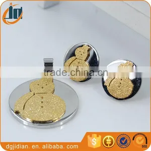 Fashion Laser Cut Pendant Stainless Steel Jewelry Set thumbnail-5