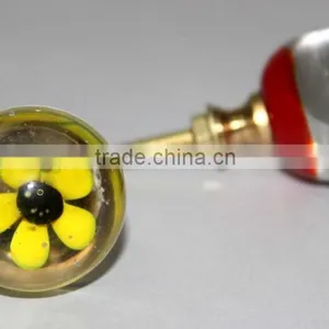 Frosted Glass Knob With Metal Fittings - 1.5 Inch thumbnail-6