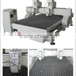 CNC Carving Machine With 2 Air Cooling Spindles/Vacuum Table/DSP Control ZK-1325-2 thumbnail-1