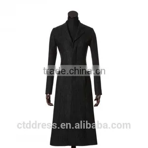 2015 New Style 100% Cashmere Black Coat 2015 Women Fashion Clothing thumbnail-1