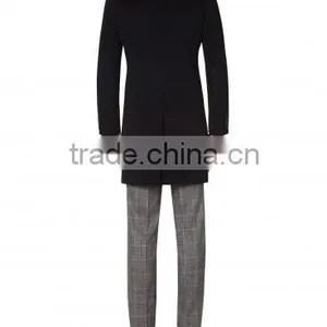2014 New Style 100% Cashmere Classic Black Custom Winter Coats thumbnail-5