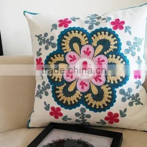 High Quality Household Embroidery Cotton Pillow Case Cover, Living Room Sofa Chair Office Squire Geometric Cushion Cover thumbnail-3