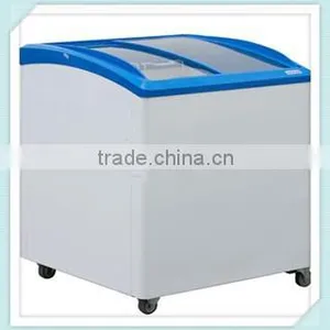 High Quality Curved Glass Door Commercial Freezer Ice Cream Display Freezer thumbnail-1