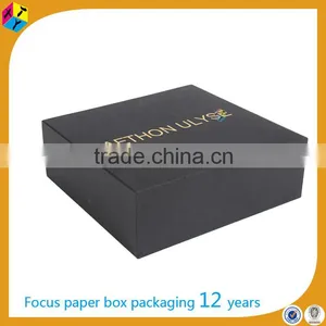 Handmade Foil Stamped Cardboard Sliding Black Big Paper Box thumbnail-3