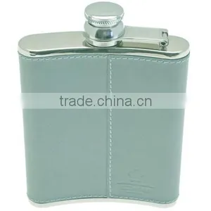 Stainless Steel Hip Flask Set With Leather thumbnail-1
