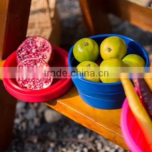 Folding Design Space Saving Food Grade Silicone Multipurpose Bowl thumbnail-3