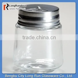 LongRun 4.5oz Cylinder Spice Jars With Metal Shaker Lids Hand Made Glassware Hot Sale thumbnail-1