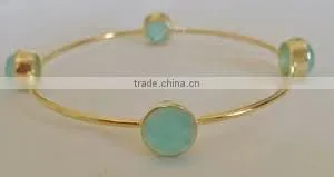Falak Gems Gold Plating Silver Bangles thumbnail-1
