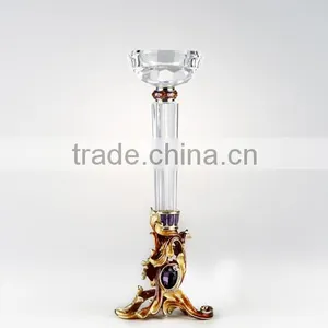RORO Vienna Enamel Home Decoration Craft Candle Holder Pewter Design Crystal Candle Stand thumbnail-1