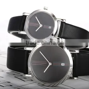 Leather Quartz Pair Couple Watches With Fashion Design thumbnail-3