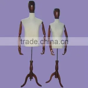 Male Dress Form Mannequin With Wooden Arms and Base thumbnail-4