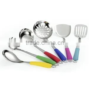 Stainless Steel Handle Colorful Silicone Kitchenwares Cooking Tools Set thumbnail-1