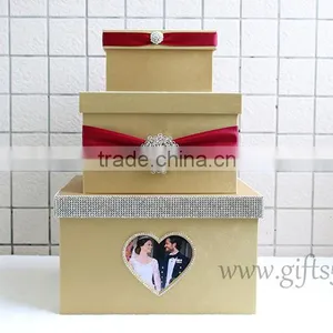 Excellent Gold Wedding Keepsake Box Large Wedding Card Boxes in Handmade thumbnail-2