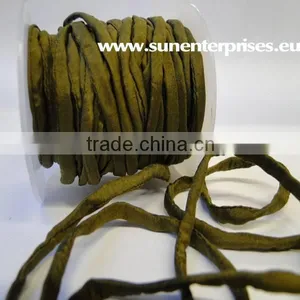 Silk Habotai Cords - Handyed Silk Cords -4661 - Olive thumbnail-1