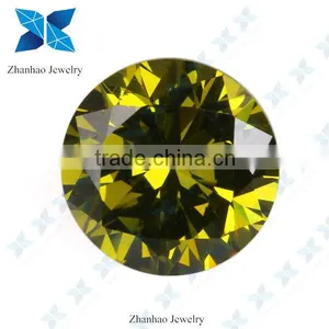 Raw Material Dark Peridot Loose Cubic Zirconia Stone for Jewelry thumbnail-1