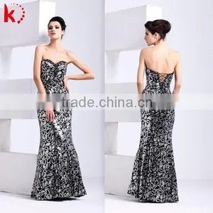 Sexy Off Shoulder Sweetheart Lace up Back Open Beaded Ready Made Evening Dress thumbnail-1