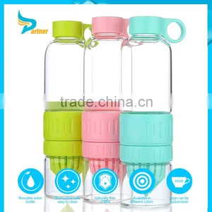 Portable My Water Bottle Heat Resistant 500 ml Glass Juice Fruit Infuser Water Bottle thumbnail-1