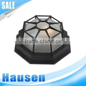 Black Metal Cubic Vintage Ceiling Light Simple Style Ceiling Lamp With Glass Lampshade thumbnail-1