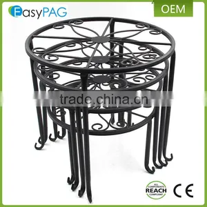 Best Selling Balcony Floor Standing Black Iron Metal Flower Pot Rack thumbnail-6