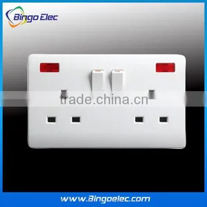 Double 13a Switched Socket With Neon thumbnail-1