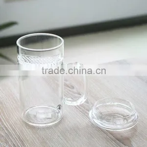 Patented Design Heat Resistant Glass Teacup With Honeycomb Filter Strainer Handmade Glass Tea Cup 300ml thumbnail-2